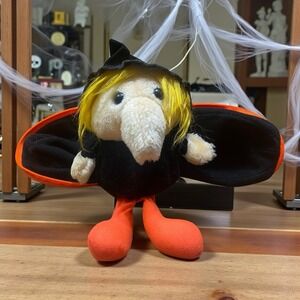 VTG ELC Pop-Up Witch Plush Toy Halloween Pumpkin Zip Transform 1990s Rare